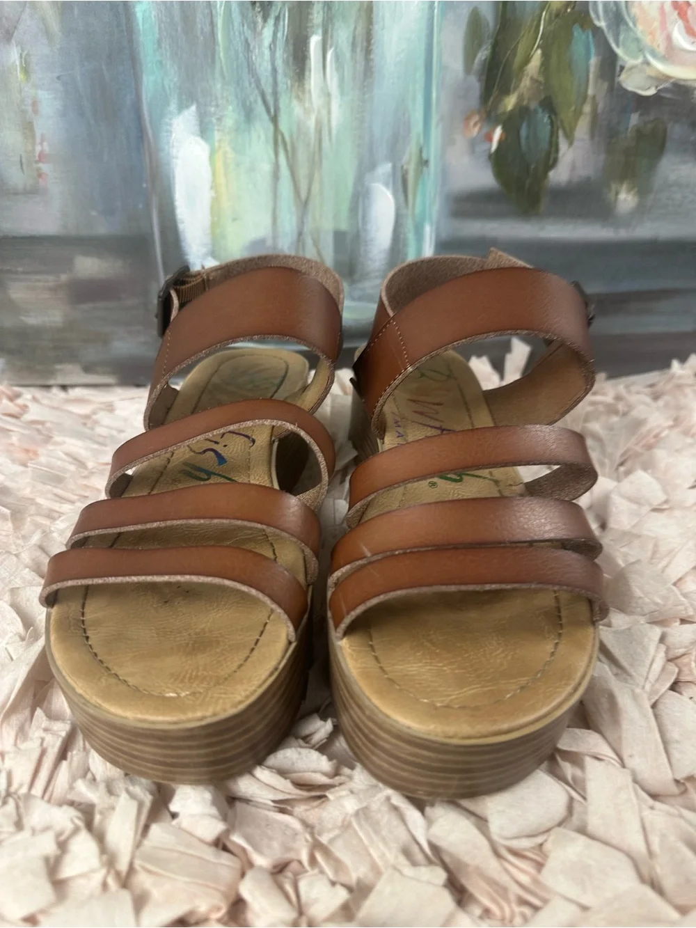 Blowfish Malibu Brown Platform Wedge Sandals